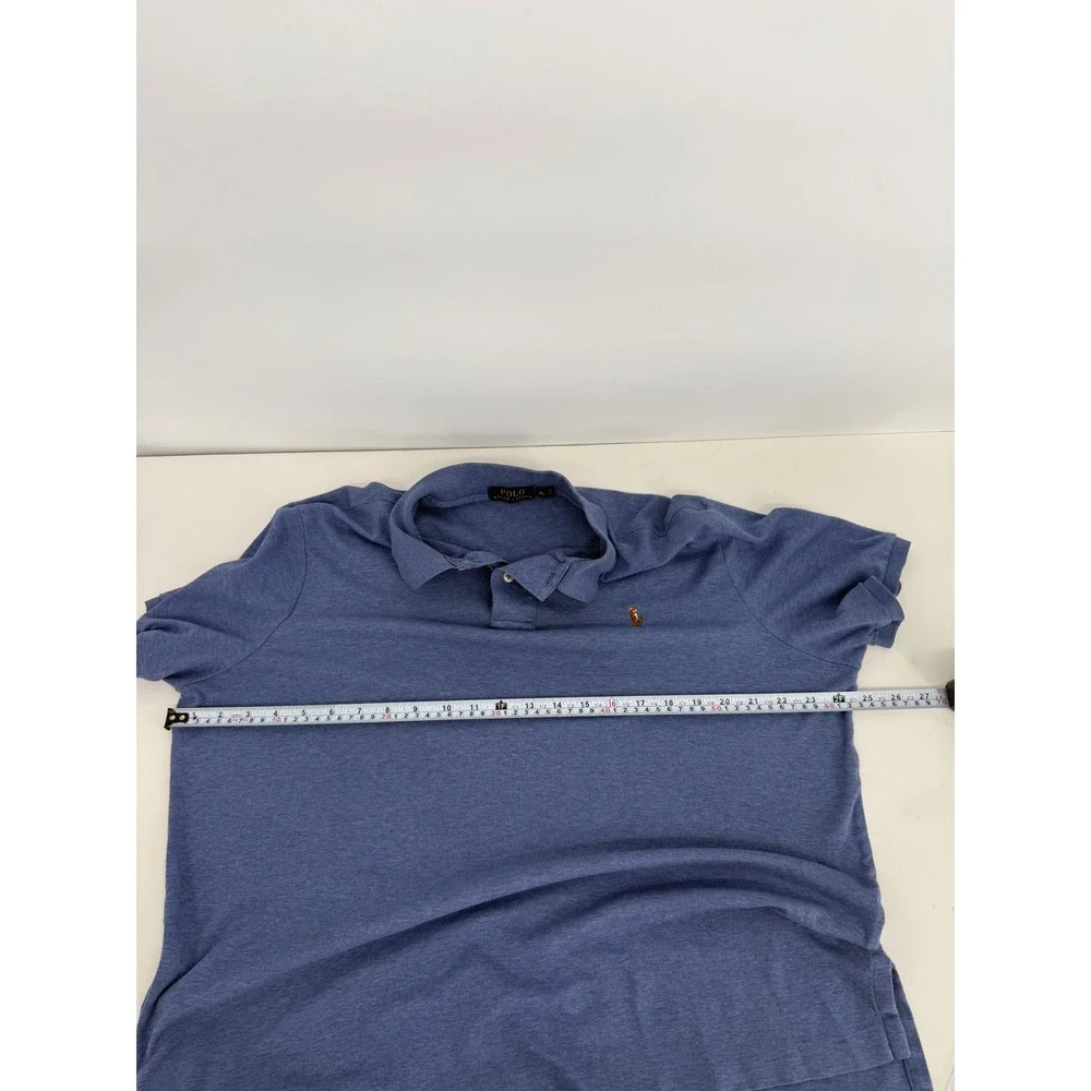 Polo Ralph Lauren Mens XL Heather Blue Short Sleeve Soft Touch Polo Shirt